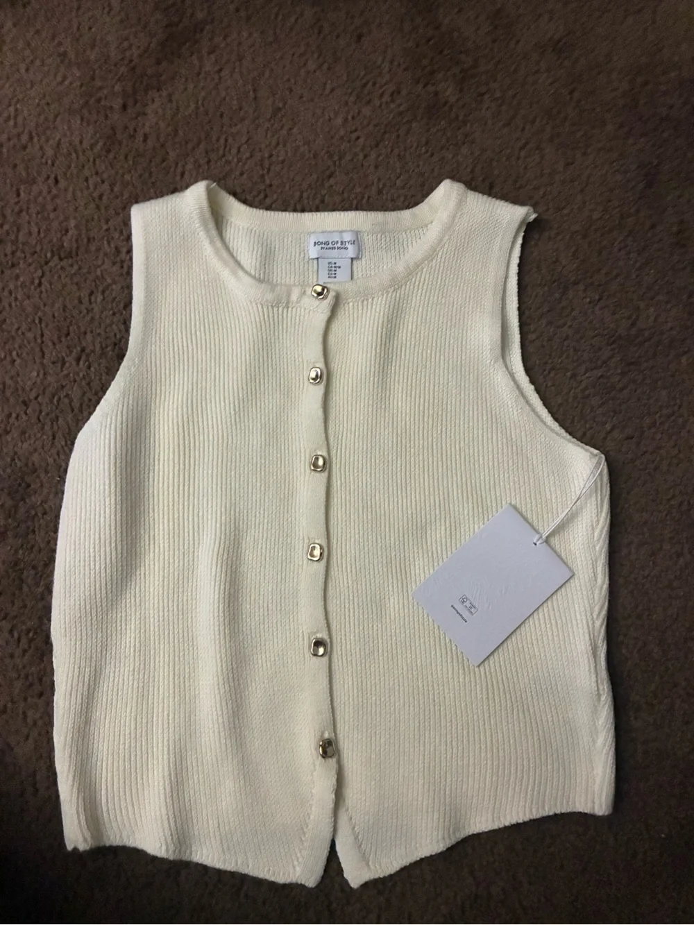 Song of Style Cream Button-Front Knit Cardigan - Picture 2 of 5